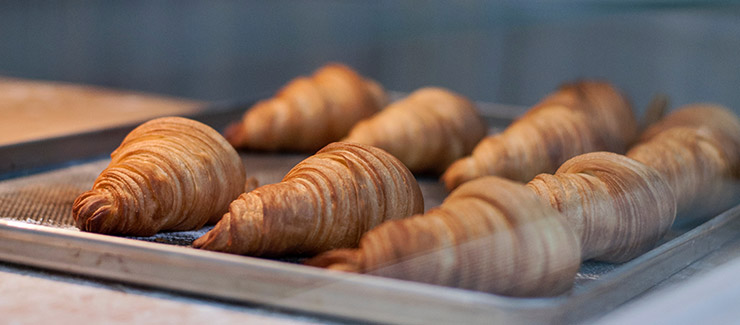 Freshly baked croissants in a Costa Teguise cafe